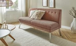 Barnickel Küchensofa Tabea | Rot / Taupe 126|cm Edelstahl
