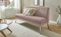 Barnickel Küchensofa Tabea | Rosa / Hellgrau 126|cm Edelstahl