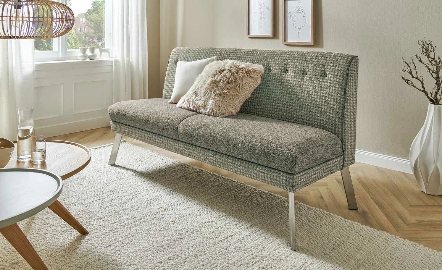 Barnickel Küchensofa Tabea | Grün / Taupe 226|cm Edelstahl 1 Barnickel Küchensofa Tabea | Grün / Taupe 226|cm Edelstahl