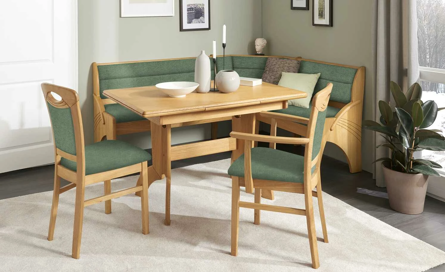 Truheneckbank massiv Multistar | Verde (Grün) 147x127 cm 1 Truheneckbank massiv Multistar | Verde (Grün) 147x127 cm