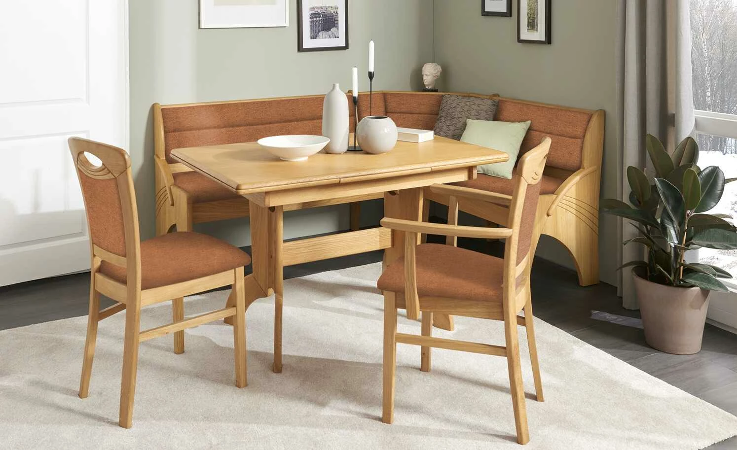 Truheneckbank massiv Multistar | Rost (Cognac) 147x127 cm 1 Truheneckbank massiv Multistar | Rost (Cognac) 147x127 cm