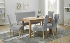 Woodford Polsterbank Gerda | Hellgrau 143|cm Eiche