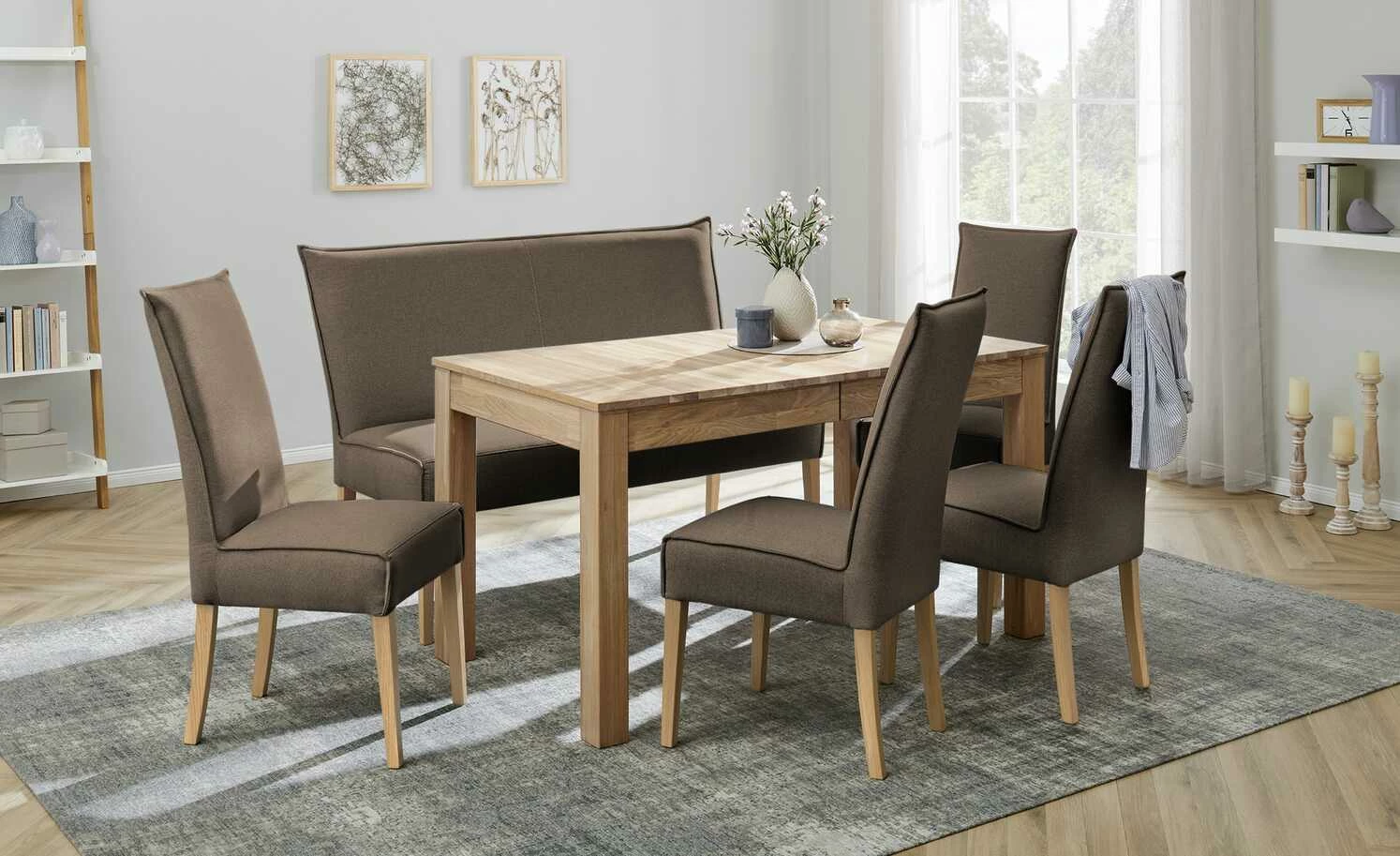 Woodford Polsterbank Gerda | Braun 143|cm Eiche 1 Woodford Polsterbank Gerda | Braun 143|cm Eiche