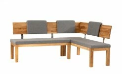 Woodford Eckbank massiv Melia | Shark Skin (Hellgrau) Eiche rechts ca. 190 x 150 cm