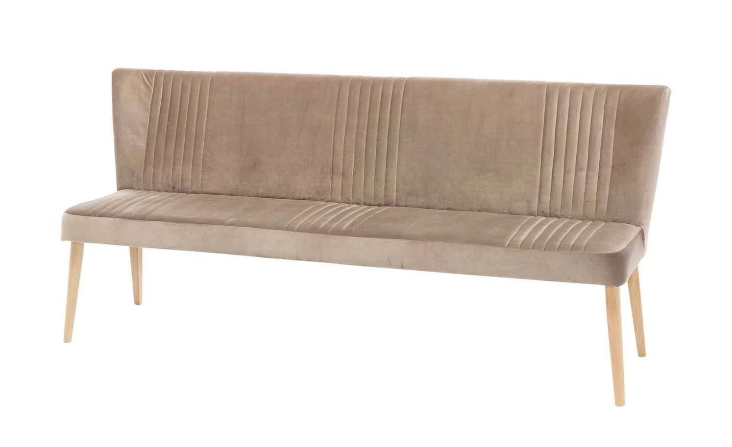 Woodford Polsterbank mit Rückenlehne Iwana | Taupe (Braun) 205|cm Eiche 1 Woodford Polsterbank mit Rückenlehne Iwana | Taupe (Braun) 205|cm Eiche